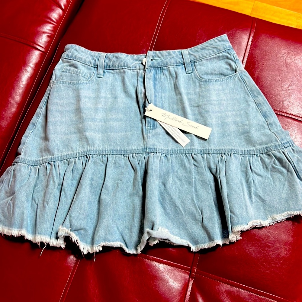 Mustard Seed Jean Skirt